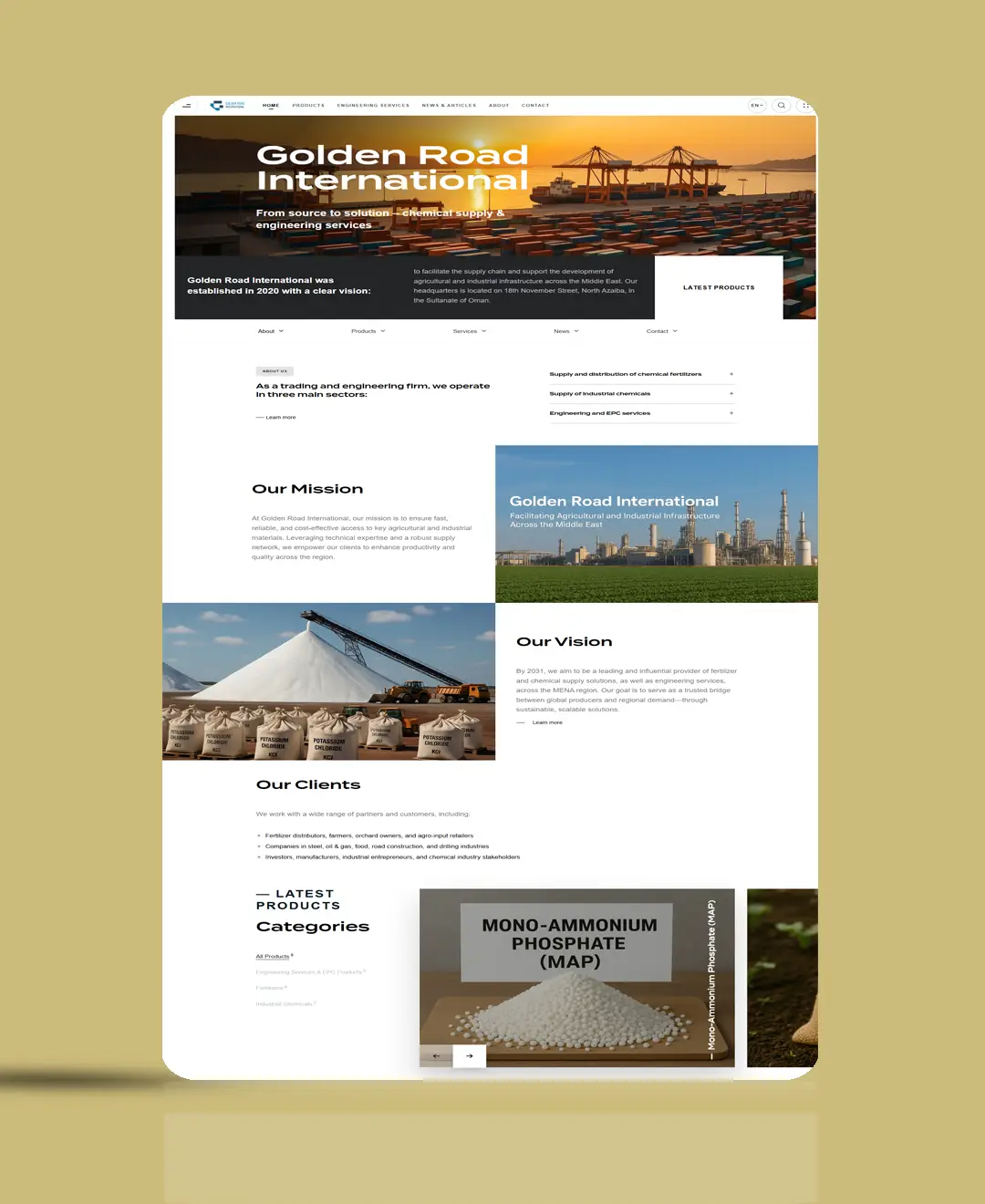 طراحی سایت شرکت Golden Road International